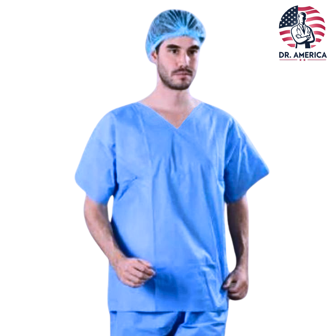 Disposable Scrub Suit Top & Pant Bottoms, 35GSM SMS High Quality Fabric, Comfortable Single-Use Scrub Wear for Industries include: Medical Practices, Urgent Care, ICU’s & Hospitals - FDA Approved – Dr. America